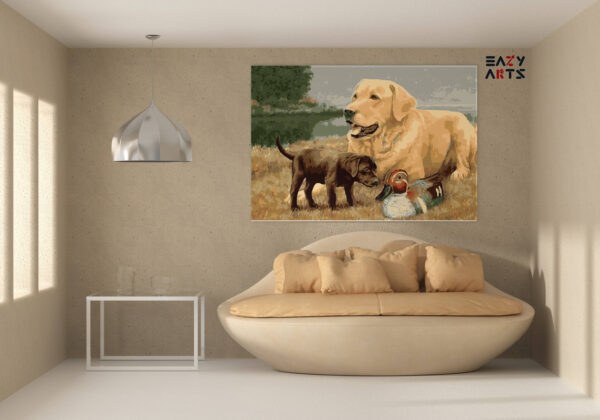Dog, Puppy and Duck Paint by Numbers Kit - Image 2