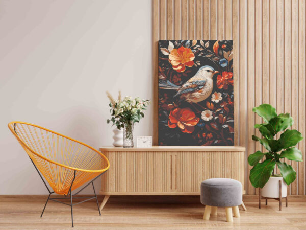 Bird & Flowers Paint by Numbers Kit - Image 2