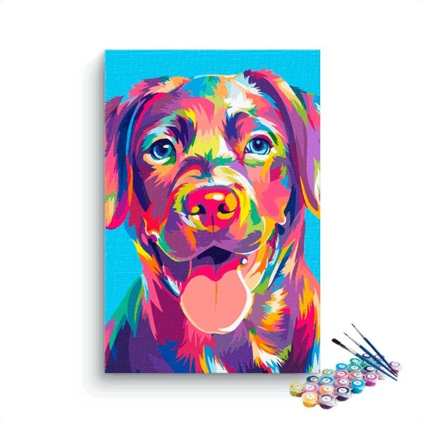 Dog Abstract Paint by Numbers Kit