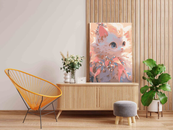 Royal pink kitten Paint by Numbers Kit - Image 2