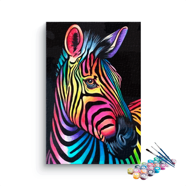 Zebra Abstract Paint by Numbers Kit