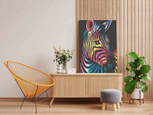 Zebra Abstract Paint by Numbers Kit - Image 2