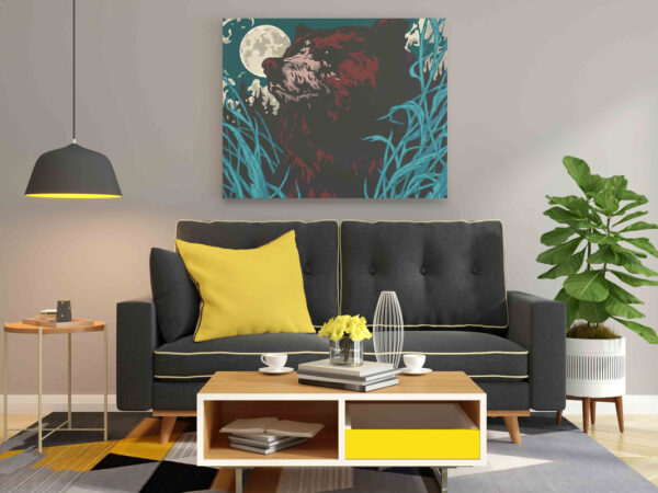 Bear in night Paint by Numbers Kit - Image 2