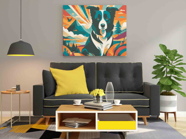 Dog Abstract Scenery Paint by Numbers Kit - Image 2