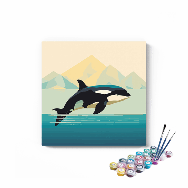 Fish Jumping in Sea Paint by Numbers Kit