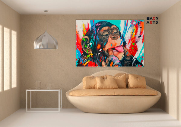 Playful Monkey Pop Art Paint by Numbers Kit - Image 2