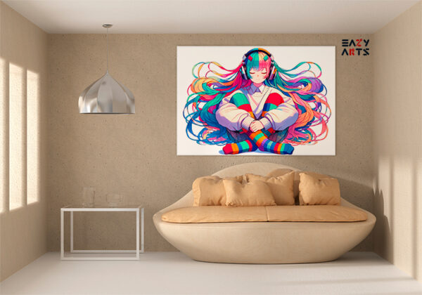 Dreamy Rainbow Girl Listening to Music Painting Kit - Image 2