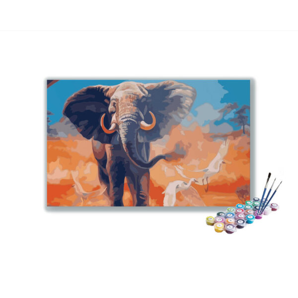 Majestic Elephant in the Wild Paint by Number Kit