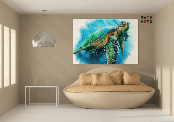 Serene Sea Turtle A Peaceful Paint-by-Number Kit - Image 2