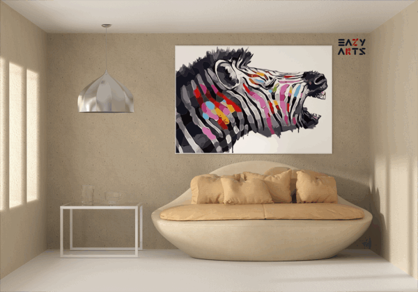 Roaring Colors: Zebra Expression Paint by Number Kit - Image 2