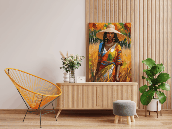 Radiant Elegance: Woman in Autumn Paint by Number Kit - Image 2