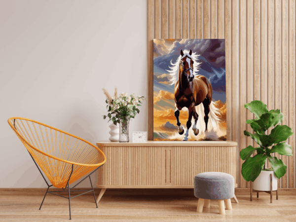Majestic Horse in Sunset Paint by Number Kit - Image 2