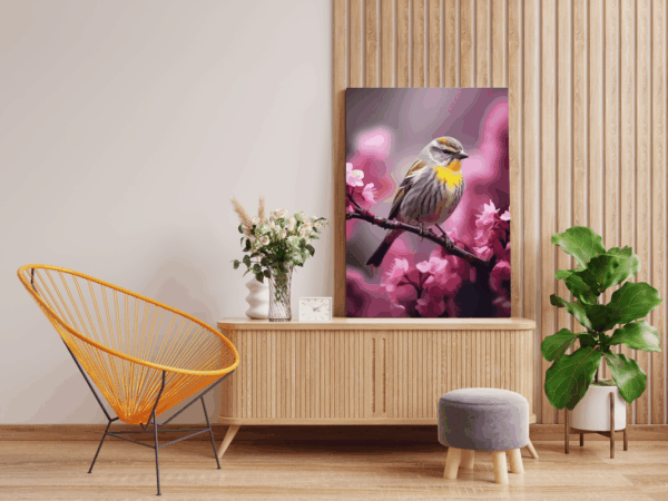 Charming Bird in Spring Paint by Number Kit - Image 2