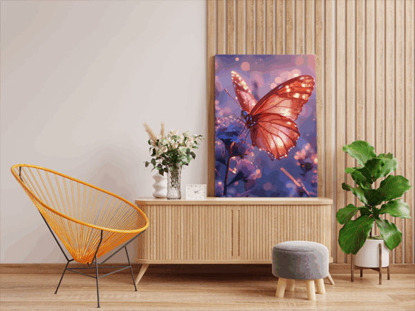 Enchanted Butterfly Glow Paint by Number Kit - Image 2
