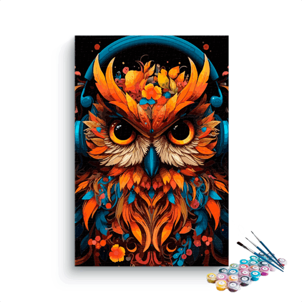 Vibrant Owl Portrait Paint by Number Kit