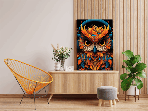 Vibrant Owl Portrait Paint by Number Kit - Image 2
