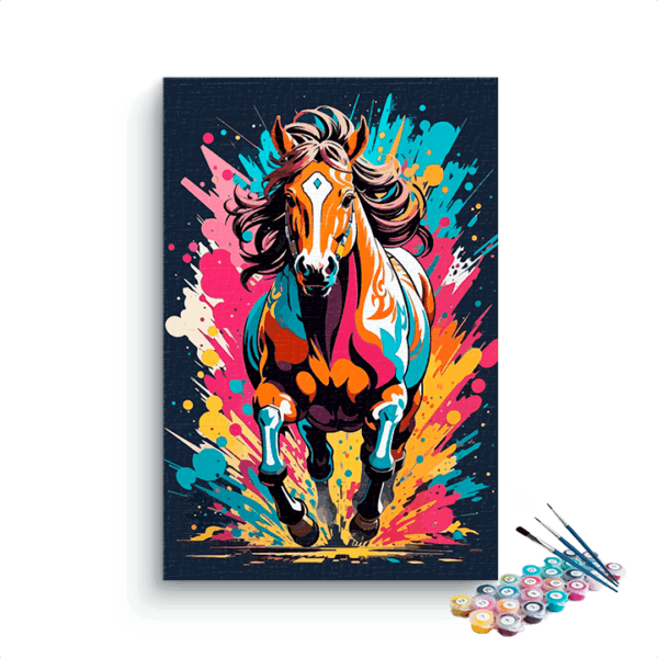 Colorful Horse Portrait Paint by Number Kit