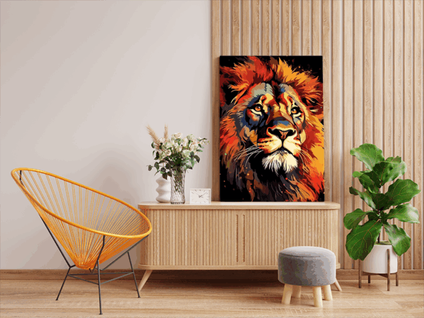 Majestic Lion Portrait Paint by Number Kit - Image 2
