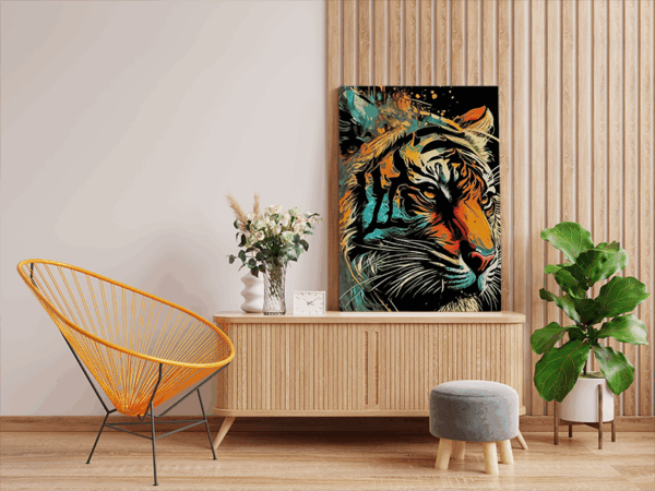 Abstract Tiger Head Paint by Number Kit - Image 2