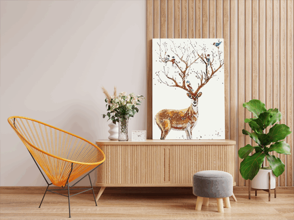 Gentle Deer with Birds Paint by Number Kit - Image 2
