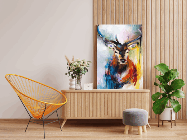 Abstract Deer Expression Paint by Number Kit - Image 2