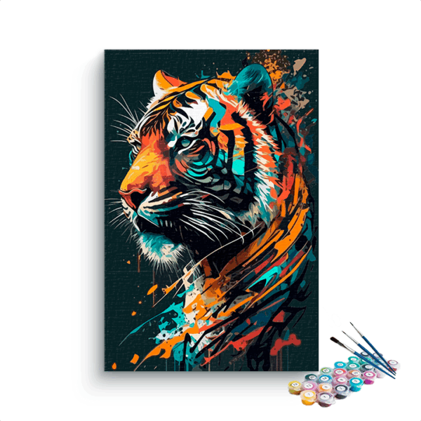 Colorful Tiger Head Paint by Number Kit