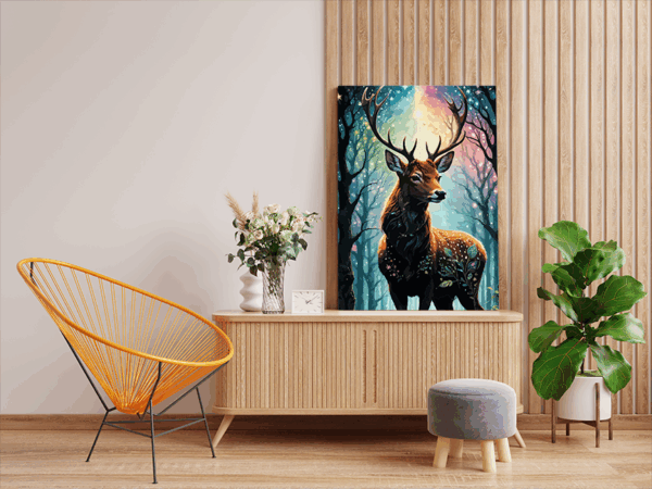 Majestic Deer in an Enchanted Forest Paint by Numbers Kit - Image 2