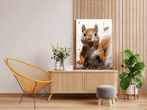 Playful Squirrel in Action Paint by Numbers Kit - Image 2