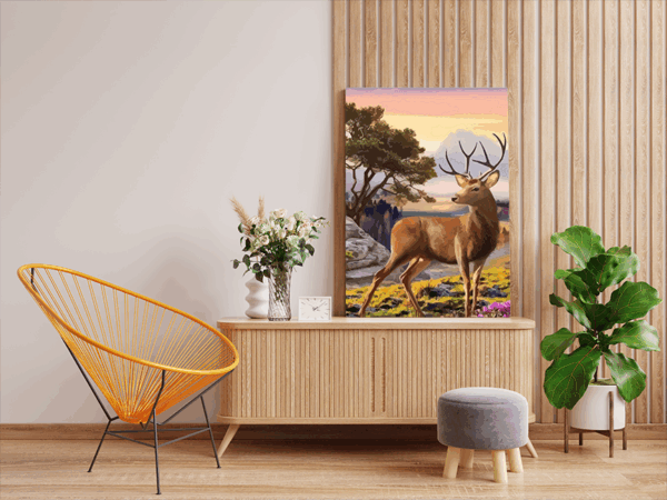 Majestic Deer at Dusk Paint by Numbers Kit - Image 2