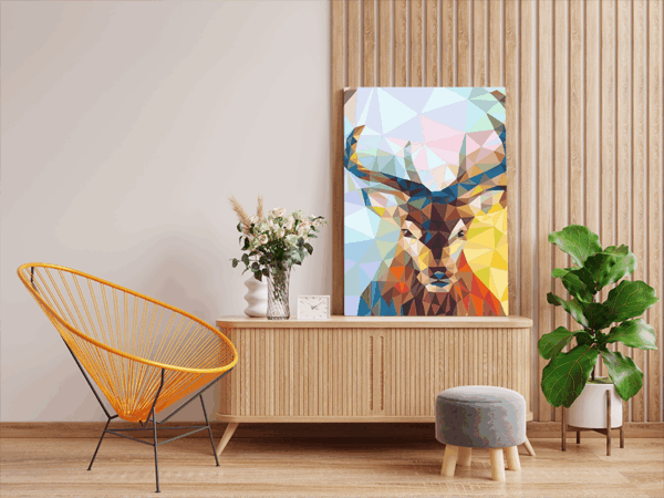 Geometric Deer Paint by Numbers Kit - Image 2