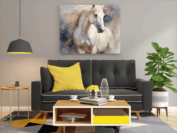 Majestic White Stallion Paint by Numbers Kit - Image 2