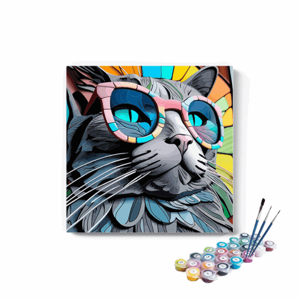 Cool Cat with Sunglasses Paint by Numbers Kit