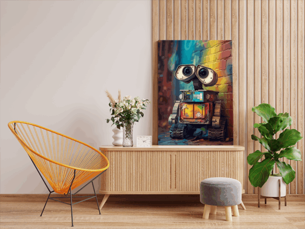 WALL-E’s Urban Adventure: Iconic Robot Paint by Numbers Kit - Image 2