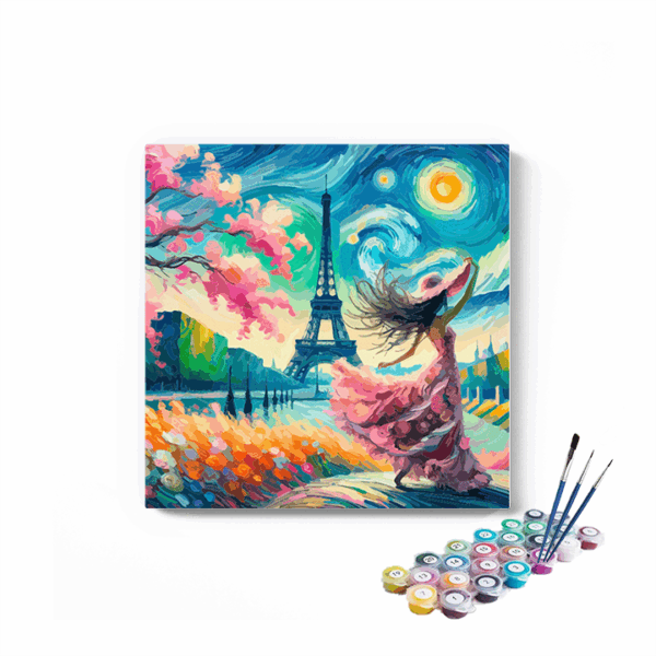 Eiffel Tower Serenade: Parisian Fantasy Paint by Numbers Kit