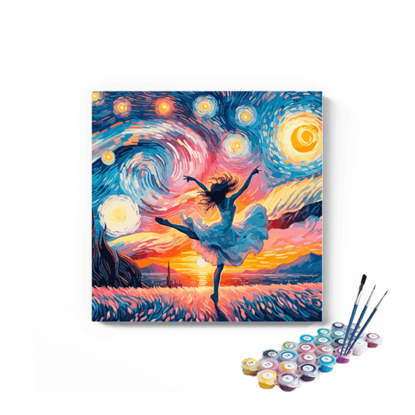 Dancing Under the Stars: Van Gogh-Inspired Fantasy Paint by Numbers Kit