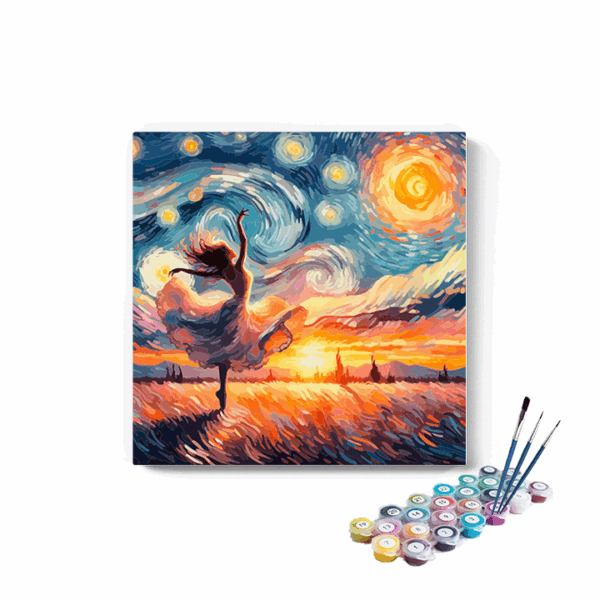 Sunset Waltz: Van Gogh-Inspired Dance Paint by Numbers Kit