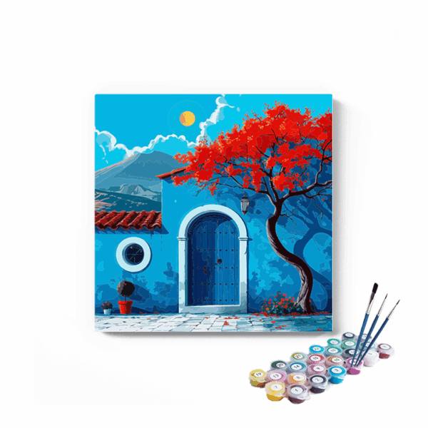 Sun-Kissed Courtyard: Mediterranean Doorway Paint by Numbers Kit