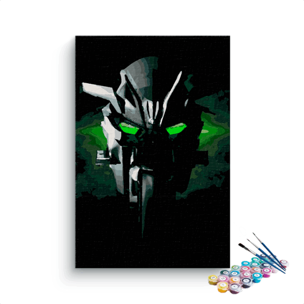 Black Bike With Green Headlights Paint By Numbers kit