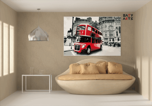 Iconic London Double-Decker Bus Paint by Numbers Kit - Image 2