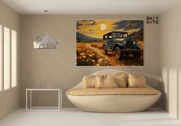 Vintage Off-Road Adventure Jeep Paint by Numbers Kit - Image 2