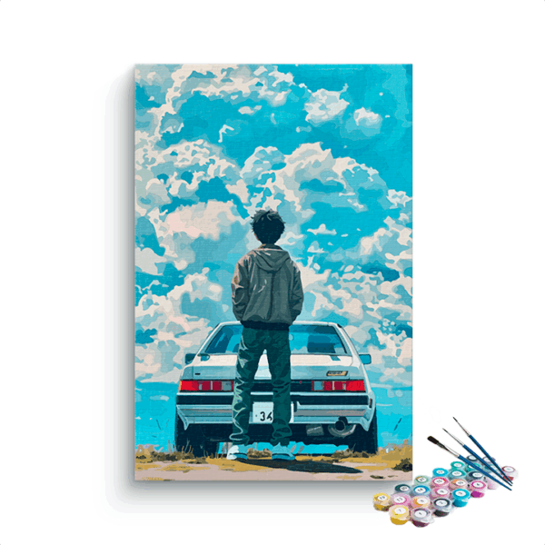 Dreamer’s Drive: Retro Car and Sky Paint by Numbers Kit