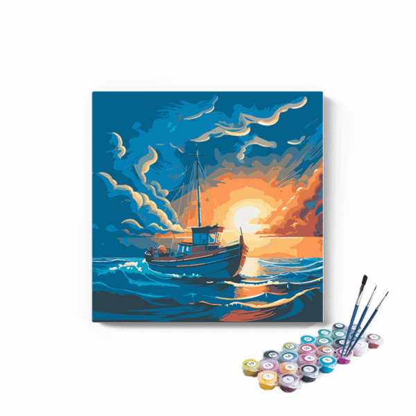 Ocean Voyage Fishing Boat Paint by Numbers Kit