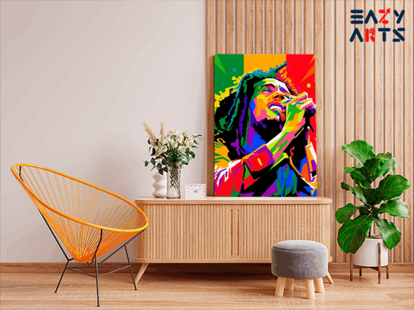 Bob Marley Singing  Abstract Paint By Numbers kit - Image 2