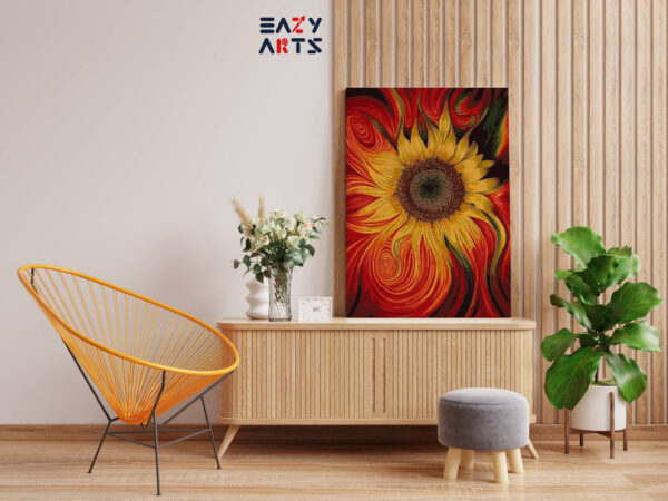Red and Yellow Sunflower Paint By Numbers kit - Image 2