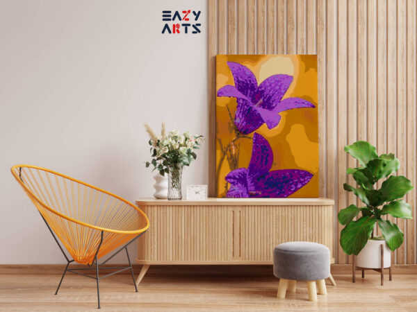 Lily Purple Flower Paint By Numbers kit - Image 2