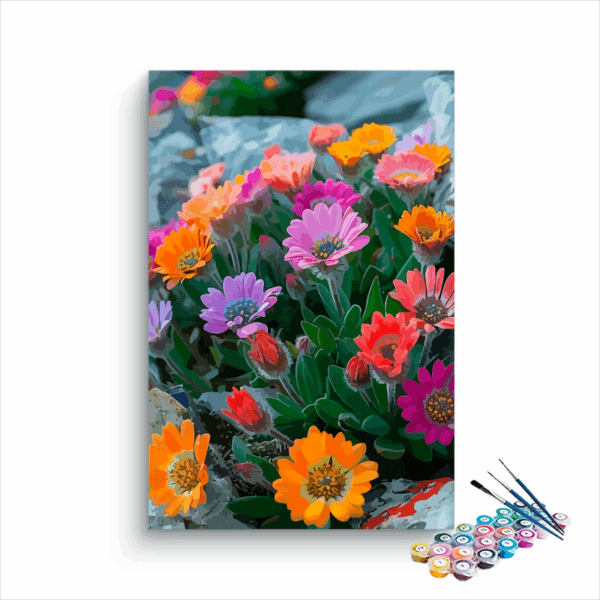 Rainbow Blooms: Vibrant Wildflowers Paint by Numbers Kit