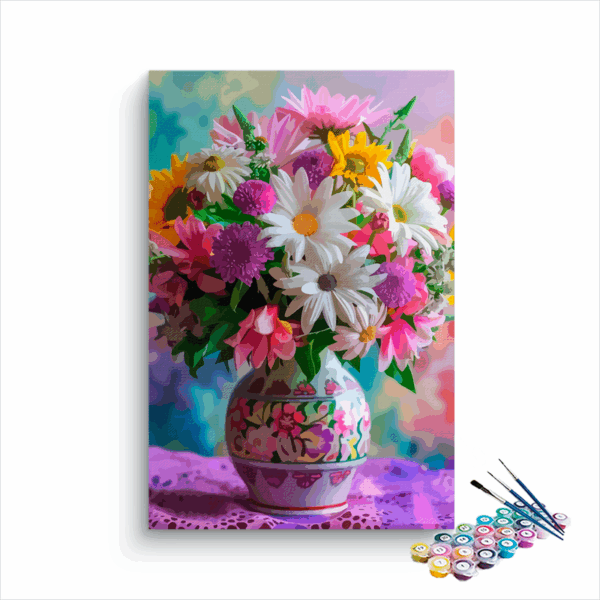 Floral Harmony: Daisies and Sunflowers Paint by Numbers Kit