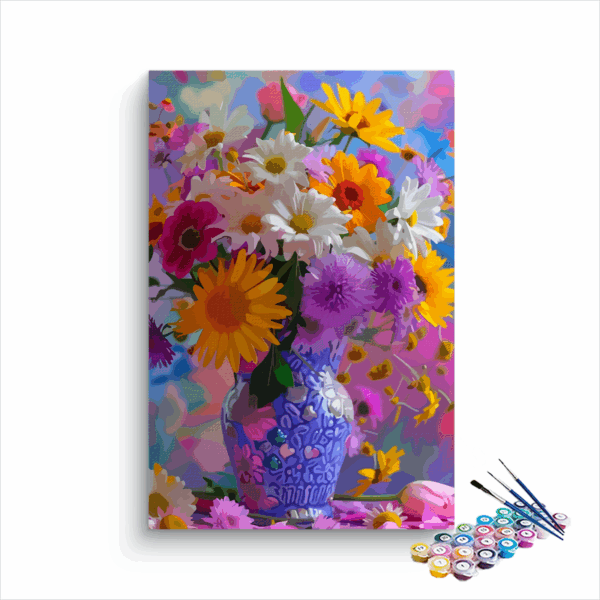Joyful Blossoms: Sunflowers and Daisies Paint by Numbers Kit