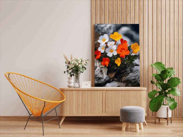 Rocky Bloom: Wildflowers in the Mountains Paint by Numbers Kit - Image 2