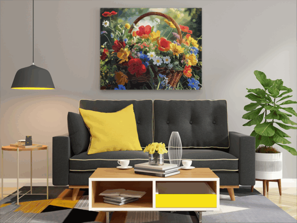 Garden Basket: Blooming Wildflowers Paint by Numbers Kit - Image 2